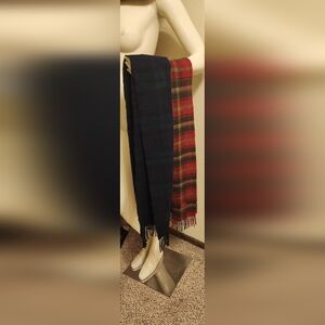 Harrods Blue and Red Plaid Scarf